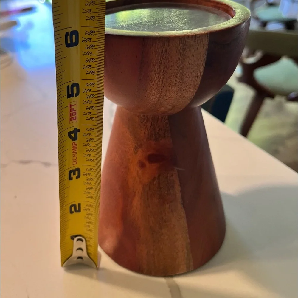 Crate & Barrel Walnut 6” Pillar Stand